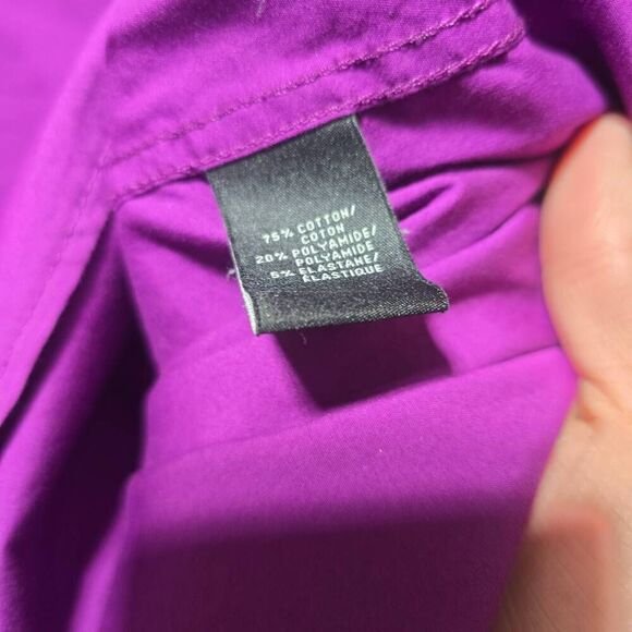 Lafayette 148 Shirt Large Royal Purple Button Down - Picture 4 of 4